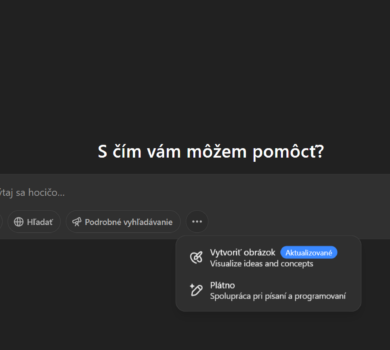 Rozhranie umelej inteligencie v tmavom režime s možnosťou generovania obrázkov a textu, funkcia ChatGPT GPT-4o